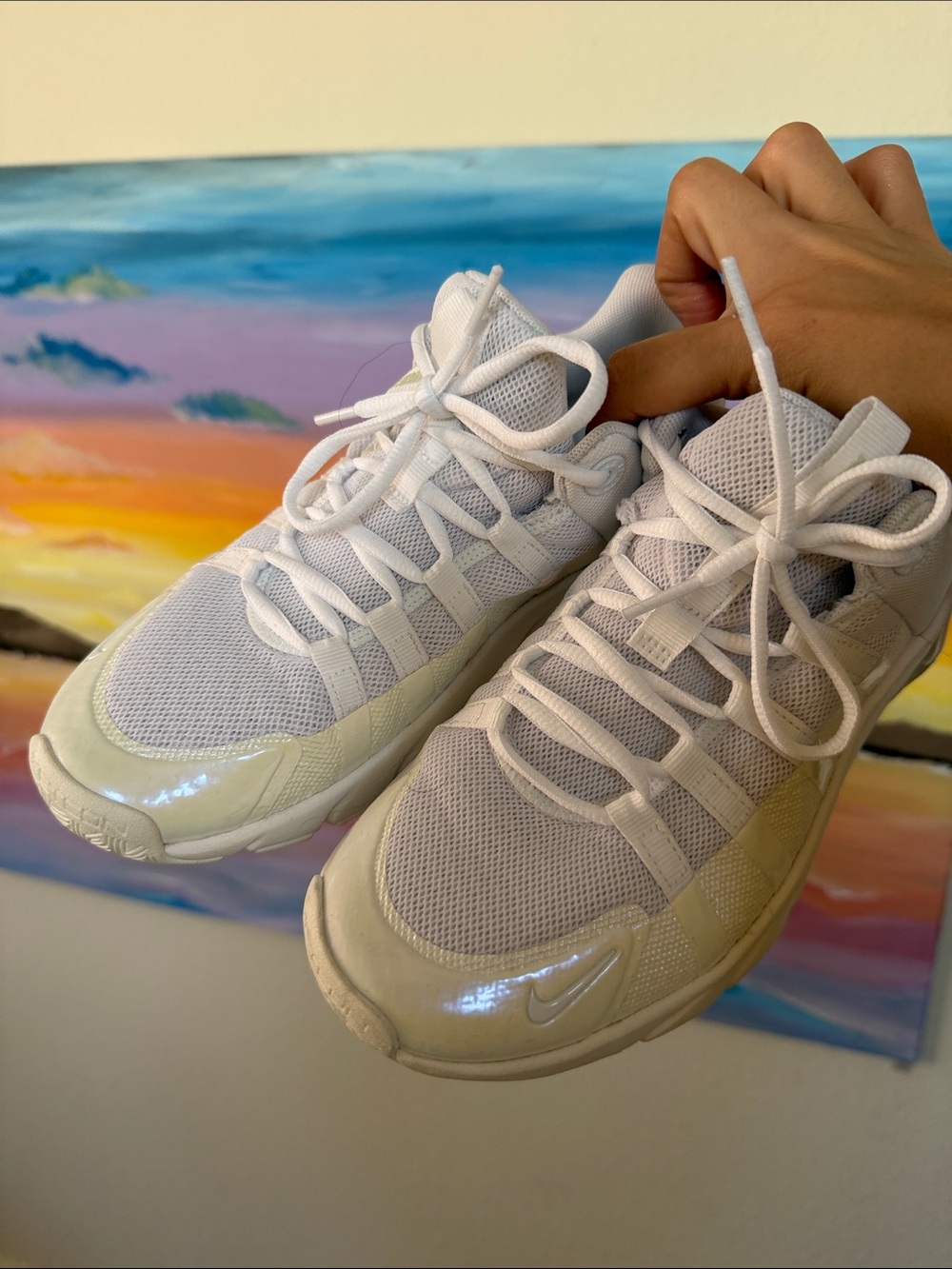 Nike Metcon Women’s White and Cream Mesh Lace-Up Sneakers